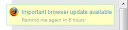Über so ein Infofenster wird der Besucher über Browserupdates informiert.